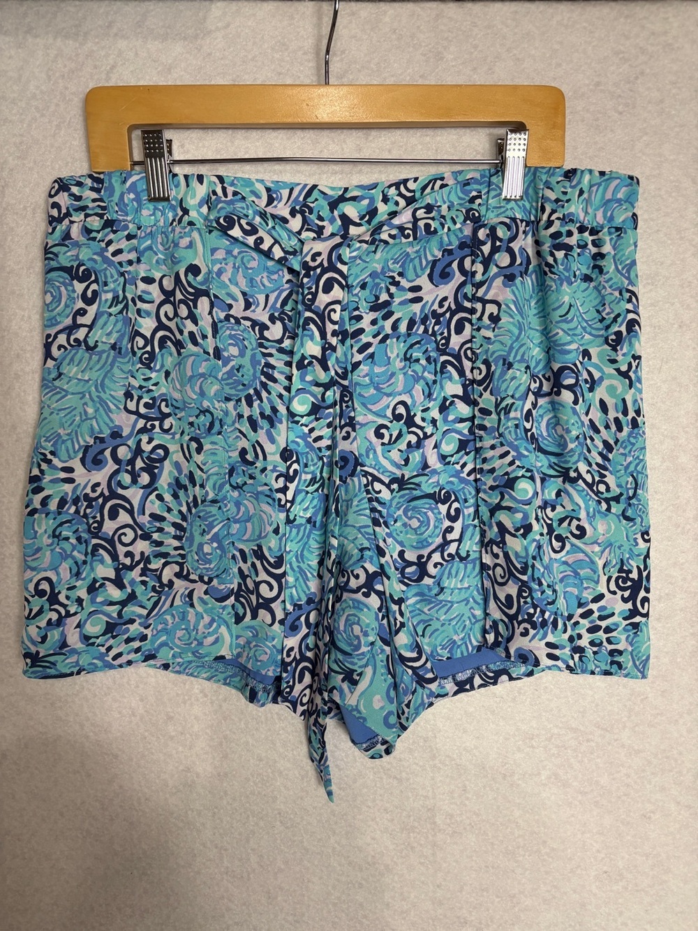 Lilly Pulitzer Blue Lined  Floral Women’s Shorts Size 14